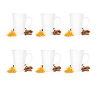 Glasmark KROSNO 1992 Maja Taza Set de Tazas de Cerámica Taza de Café Té 6 Piezas Lavable en Lavavajillas Blanco 6x500 ml