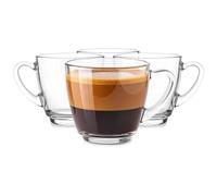 Glasmark KROSNO 1992 Set de 4 Tazas de Café de Vidrio 360 ml Transparente Apta para Lavavajillas