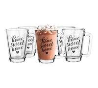 Glasmark Krosno Conjunto De 6 Tazas De Vidrio 250Ml Taza Transparente Taza De Café Transparente Taza De Café Resistentes Al Lavavajillas Con La Inscripción