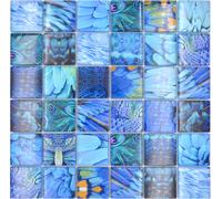 Glasmosaico Mosaico Forest Azul Brillante Para Ducha Salpicadero Cocina | 1Mata
