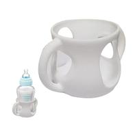 Glass Baby Bottle Protector with Handles, Shockproof Nursing Bottle Holder, Anti-Breakage Silicone Sleeve for Baby Bottles, Dishwasher Safe Bottle Sleeve for Extra Grip and Handling
