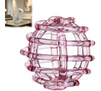 Glass Ball Floral Stems Holder with Artistic Twisted Design, Spiral Wrap Single Stem Glass Vase, Modern Aesthetic Flower Arrangement Holder Art for Homes Office Decoration