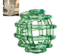 Glass Ball Floral Stems Holder with Artistic Twisted Design, Spiral Wrap Single Stem Glass Vase, Modern Aesthetic Flower Arrangement Holder Art for Homes Office Decoration
