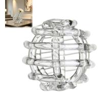 Glass Ball Floral Stems Holder with Artistic Twisted Design, Spiral Wrap Single Stem Glass Vase, Modern Aesthetic Flower Arrangement Holder Art for Homes Office Decoration