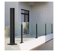 Glass Balustrade Post Clamp, Terrace Balcony Deck Glass Panel Post, 60/70/80/90/100/110/120/130 cm Tall Baluster Column Kit, 304 Stainless Steel Fence Support System ( Color : Corner Post , Size : Hei