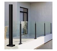 Glass Balustrade Post Clamp, Terrace Balcony Deck Glass Panel Post, 60/70/80/90/100/110/120/130 cm Tall Baluster Column Kit, 304 Stainless Steel Fence Support System ( Color : End Post , Size : Height