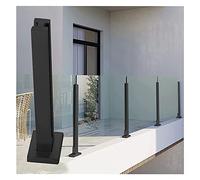 Glass Balustrade Post Clamp, Terrace Balcony Deck Glass Panel Post, 60/70/80/90/100/110/120/130 cm Tall Baluster Column Kit, 304 Stainless Steel Fence Support System ( Color : Mid Post , Size : Height