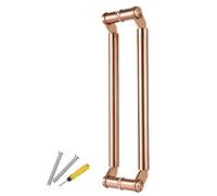 Glass/barn/Front Door Pull Handles,Double-Sided paired Door Handle, Stainless Steel Pole Hardware Set, Commercial Heavy Duty Push Pull Handles(Rose Gold,80cm/31 1/2"-76cm)