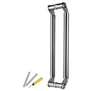 Glass/barn/Front Door Pull Handles,Double-Sided paired Door Handle, Stainless Steel Pole Hardware Set, Commercial Heavy Duty Push Pull Handles(Dark Grey,80cm/31 1/2"-76cm)