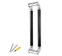 Glass/barn/Front Door Pull Handles,Double-Sided paired Door Handle, Stainless Steel Pole Hardware Set, Commercial Heavy Duty Push Pull Handles(Black,120cm/47 1/4"-116cm)