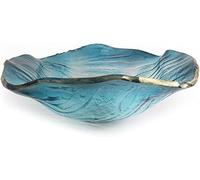 Glass Basin Bathroom Artistic Vessel Sink, Blue Luxury Decorative Basin,Counter Washing Bowl Basin,Modern Tempered, 12L Drainage Overflow Artistic Vanity Sink