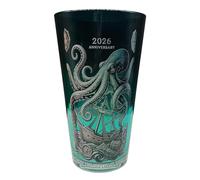 Glass Beer Mug, 500ml Octopus Pattern Beverage Cup, Man Cave Wine And Whiskey Glass For Cocktail Beer Beverage Men Husband Boyfriend Home Office Bar Drinkware Party Gift Decoration Use