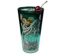Glass Beer Mug - Octopus Pattern 500ml Drink Cup for Whiskey Cocktail Use | Thick Clear Glass Handle with Tankard, Clear Thick Handle Tankard, Novelty Beverage Mug for Home Bar Office Man Cave Party