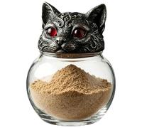 Glass Cat Head Jar | Retro Seasoning Container | 6x6x9cm/2.36x2.36x3.54 IWitchy Cat Head Jars | For Home Cooks Pagans Wiccans Collectors Apartment Pantry Cabinet Shelves Kitchen Dining Room Countertop