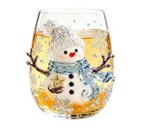 Glass Christmas Coffee Mugs - 3D Non Slip Grip Tea Cup, Holiday Mug
