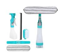 Glass Cleaner Brush, Window Cleaning Kit, Lightweight Grip Easy Storage Modern Design Compact Size Long Reach, Water Removal Accessories for Home, Bathroom 10.43x3.74x2.17 Inches