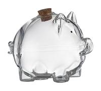 Glass Coin Bank - Small Gold Bean Swine Shape | Decorative Saving Jar Durable Piggy Bank for Dressing Table Bookshelf Commemorative Coin Storage Home Decor