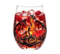 Glass Cup 400ml - Halloween Stemless Glassware With 2d Printed Dragon