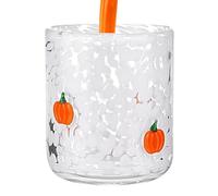 Glass Cups - 530ml Halloween Drinkware for Seasonal Celebration, Clear Tumblers with Festive Design and Easy Grip Style, Decorative Glass for Home Wine Tasting Juice Cocktail Party Bar Event