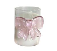 Glass Cups, Drinking Glassware with Bow, Transparente Heat Resistant Design, Elegant Cup Style for Kitchen Restaurant Home Parties, Gathering té Time Use, Long Lasting