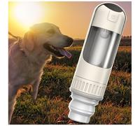 Glass Dog Bowl 350ml con envase de Comida de 150g, Botella De Agua para Mascotas para Acampar, Senderismo, Viajar,White