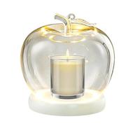 Glass Dome - Fruit Shape Glowing Ring Display, Preserved Flower Glass Cover with LED Warm Light, Decorative Cloche Bell Jar, Vintage Jewelry Showcase, Tabletop Collectible Case for Figures Dolls