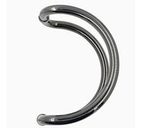 Glass Door Handles for Bathroom/Kitchen/Studio,C-Shaped Push Pull Door Handle Round Tube, Paired Handle Pull Hardware Set, 25mm/1'' Diameter(Dark Grey)
