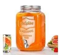 Glass Drink Dispenser, Beverage Dispenser Spigot, Leakproof Clear Pitcher, Food Grade Iced Jug for Hosting, Lemonada, Sangría, Jugos, Cócteles, Eventos, BBQ 10.43 pulgadas