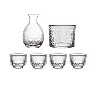 Glass Drinkware Set, 14.17x13.39x5.12 Inches, Glass, Transparent, Heat Resistant, Stylish, Gift, Hot Sake, Whiskey, Spirits, Dining, Bar, Celebration