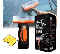 Glass Emulsion Cleaner, 2026 New Hand-Held Car Window Oil Film Remover, Easy-to-Use Car Glass Cleaner for Cars Windows, Mirrors & Glasses Surfaces, Improves Visibility & Safe Driving (1Pc)