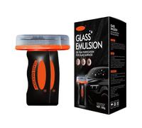 Glass Emulsion Cleaner for Car, 100ml Roll-On Car Oil Film Cleaner with Cleaning Board, Removes Oil Film for Clear Windshield and Improved Visibility (2pcs)