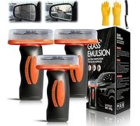 Glass Emulsion, Hand-Held Glass Emulsion Cleaner, Glasses Oil Film Cleaner, Car Glasses Oil Film Remover, Oils Films Cleaning Brush for Windscreen, Portable, Easy to Use (3pcs)