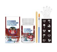 Glass Etching Kit - Crafting Tool for Designing | 100g, Fade-Resistant Cream, Permanent Decor for Holiday, Etching Material Weddings, Party Accessory Mirrors, Classroom Gadget Glassware
