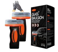 Glass Film Cleaning Brush, Glass Emulsion Cleaner, Handheld Glas Oil Film Remover, Automotive Oil Films Cleaning Brush for Car Window (2Pcs)