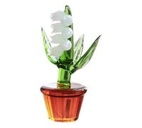 Glass Flower - Decorative Desktop Statue, Lily Of The Valley Shaped Glass Figurine, Elegant Tabletop Ornament, Handcrafted Sculpture, Desk Decoration, Artistic Home Accent, Stylish Office And
