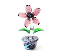 Glass Flower Mini Figurines Craft Ornament Home Tabletop Wedding Decor Xmas Mother`s Day Gift,ciruela,alrededor De 4,5-7 Cm