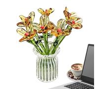 Glass Flower Vase - Mini Bouquet Display for Bedroom Living Room Decor | Clear Acrylic Floral Container, Elegant Centerpiece Holder with Thick Base Design, Home Table Styling Indoor Events