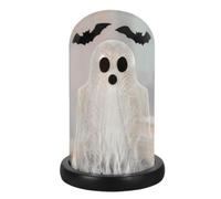Glass Ghost Light - Spooky Bat Lamp Decor, Halloween Desktop Ghost Light, Ambient Tabletop Illumination | Decorative Holiday Centerpiece Glow For Home Mantel Table Kitchen Bedroom Fireplace Party Room