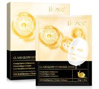 Glass Glow Hydrogel Face Masks, Esencia Facial de Colágeno de Caracol Despegable Durante la Noche, Antienvejecimiento, Antiarrugas, Hidratación Profunda, Nutritivas, para Todo Tip
