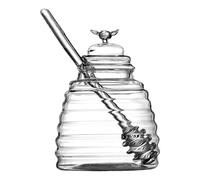 Glass Honey Dispenser - 500ml Clear Glass Honey Container Jar | Syrup Sauce Salad Dressing Storage Bottle, Glasss Jar For Storing Condiments, Glasss Dispenserr For Kitchen Organization