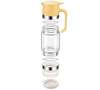 Glass Honey Dispenser Bottle - Detachable Press No Drip Design, Easy Pour Liquid Container | Syrup Honey Dispenser For Kitchen, Coffee, Tea, Milk, Sauce, Pantry Storage Use