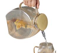 Glass Jug, Glass Beverage Pitcher 2,5 L, Water Container With Stainless Steel Lid, Refrigerator Kettle For Coffee, Juices, Milk, Cold Drinks, Home Kitchen, Counter, Workplace, Restaurante, Garden