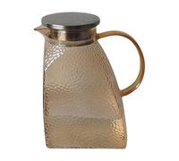 Glass Kettle, Hammer Pattern Water Kettle, Splash Proof 1.5L Beverage Jug, Sturdy Wide Mouth Drink Carafe, Outdoor Juice Milk Pitcher for Hosting Birthday Kitchen Use