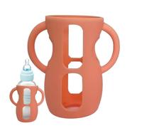 Glass Kids Bottle Silicone Sleeve | Robust Material Easy To Mount Feeding Bottles Holder With Handles | Easy Cleaning Anti-Drop And Shockproof Bottles Holder,