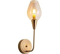 Glass Lamp Gold Vanity Light Interior Mount Lighting Fixture Home Decor Wall Lamps for Living Room(Amber)