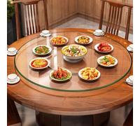 Glass Lazy Susan - Plato giratorio de cristal templado de 80 cm con rodamiento silencioso para centros de mesa de comedor, perfecto para presentación de comidas y servir