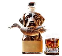 Glass Liquor Bottle - Hunting Dog Tequila Decanter Liquor Bottles | Dog Statue Decorative Container | Collectible Figurines Table Centerpieces | Home Bar Brandy Bourbon Vodka Tequila Party Accessory