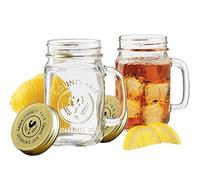 Glass Mason Jar Taza de avena durante la noche, jarra de conservación de vidrio hecha en casa, vaso para beber, 480 ml, 2 sets ，Con tapa。