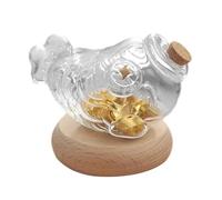Glass Money Bank with Wood Lid Cute Coin Cash Storage Jar for Savings | Inspire saving in style with this compacto, beautiful glass and wood money bank designed for kids, adolescentes