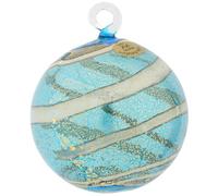 Glass Of Venice Adorno navideño de cristal de Murano, diseño de galaxia, color azul aguamarina y dorado